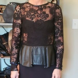 Zara leather peplum dress